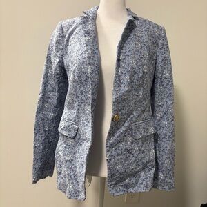 LOFT Petite Light Blue Floral Blazer